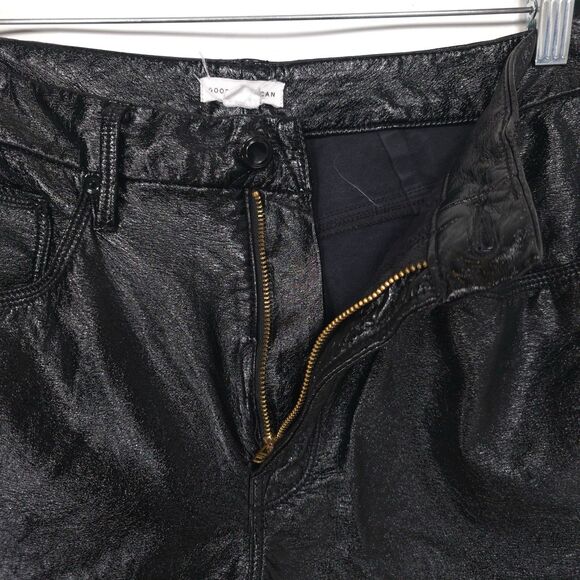 GOOD AMERICAN Women’s 10/30 Elegant Black Faux Leather Pants GNV464 - Picture 8 of 12